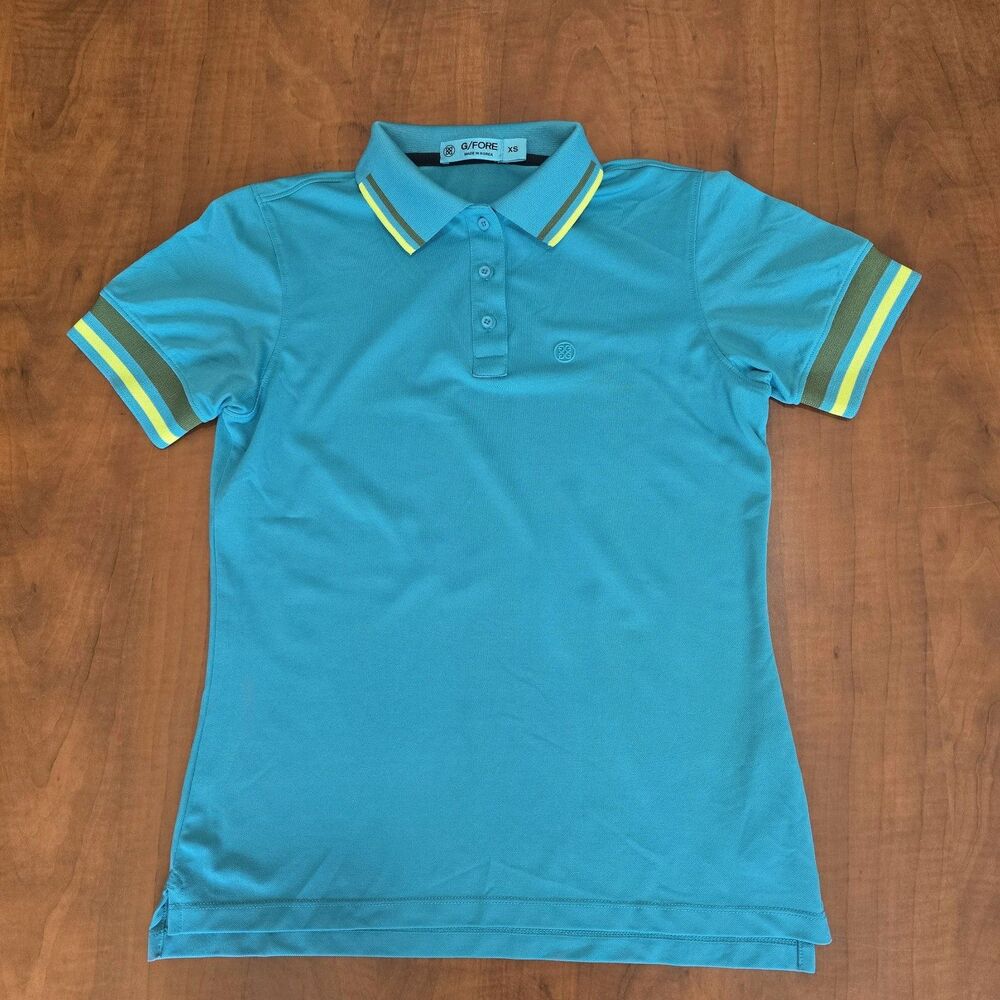G/Fore Womens Short Sleeve 3 Button Logo Tipped Collar Polo Shirt XS